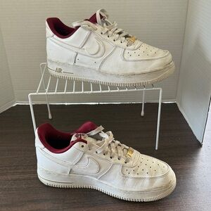 Nike Air Force 1 Women's Sneakers White and Burgundy Size 7